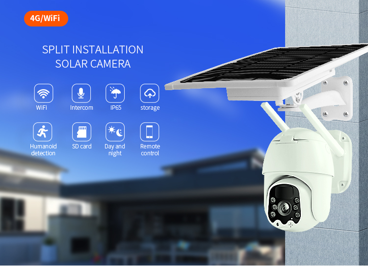 2MP Wireless Video Outdoor IP Security PTZ Wifi Solar CCTV Camera